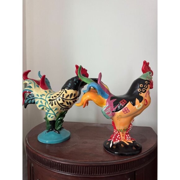 🐓 Vintage Poultry in Motion Roosters – Set of 2 Collectible Figures - Picture 9 of 14